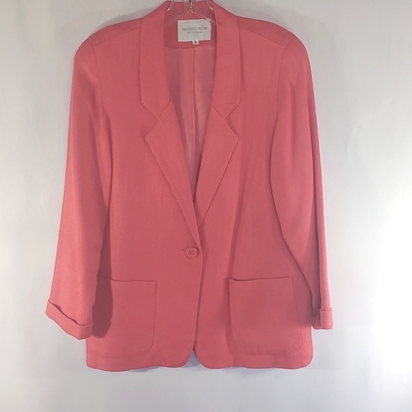 Nordstrom Petite Focus Hot Pink Blazer Size Small - Picture 1 of 5